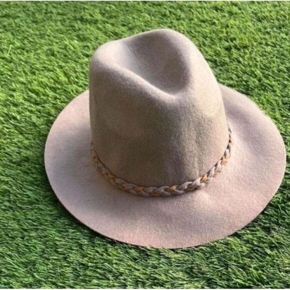 NEW Kohls APT 9 100% Wool Banded Fedora Soft Felt Hat in Grey